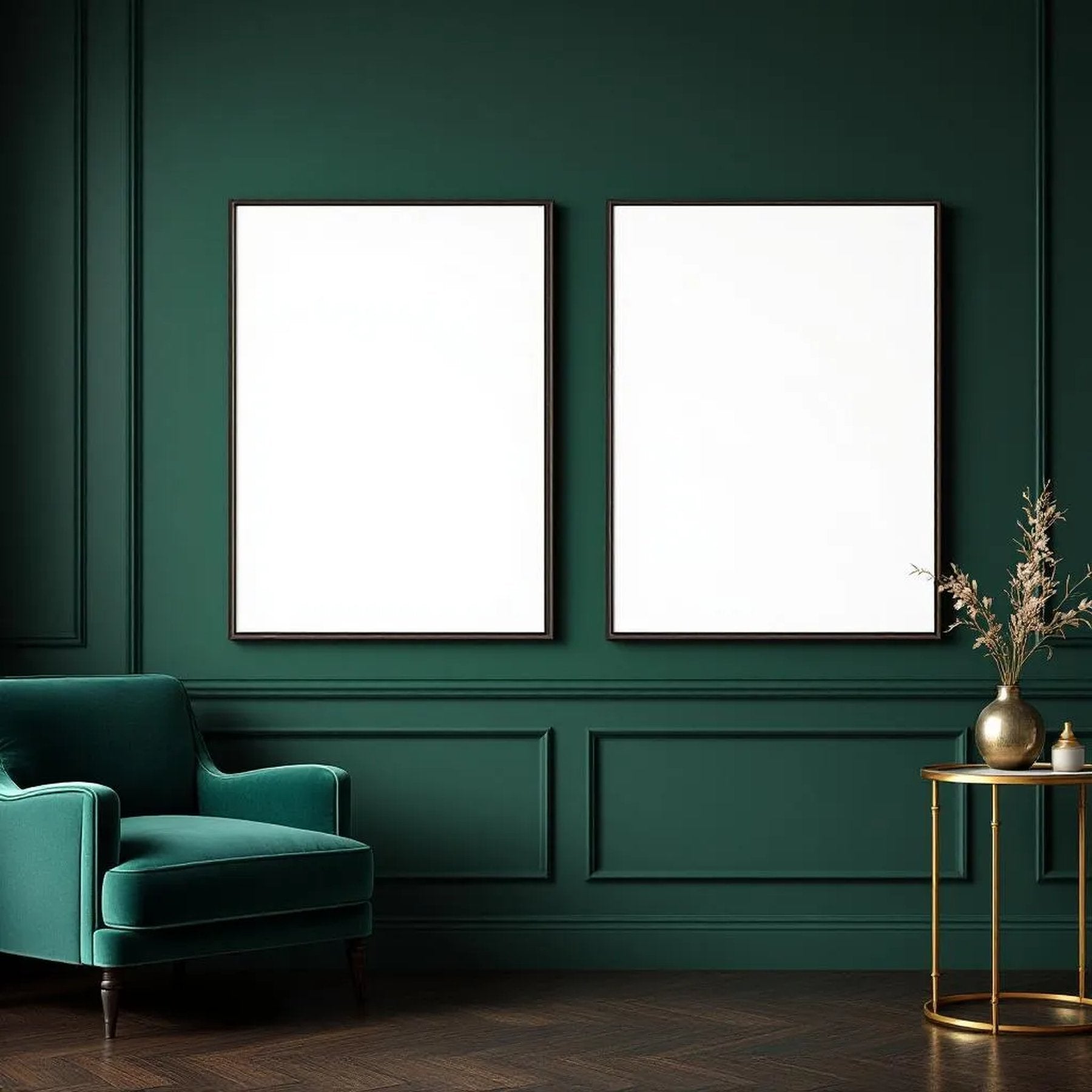 Art Deco High-Res Frame Mockup — Plain Square Frame Landscape 3:4 — Perspective View — #04543 | MockupBulk