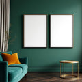 Art Deco High-Res Frame Mockup — Plain Square Frame A-Series (A4 / A3) — Perspective View — #04549 | MockupBulk