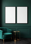 Art Deco Professional Frame Mockup — Matte Black Frame Portrait 2:3 — Perspective View — #04551 | MockupBulk