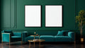 Art Deco Professional Frame Mockup — Matte Black Frame Landscape 11x14 — Perspective View — #04553 | MockupBulk