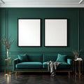 Art Deco Editorial Room Mockup — Plain Square Frame Portrait 2:3 — Perspective View — #04555 | MockupBulk