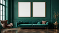 Art Deco Frame Display Mockup — Matte Black Frame Portrait 4:5 — Perspective View — #04556 | MockupBulk