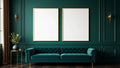 Art Deco High-Res Frame Mockup — White Frame Landscape 11x14 — Perspective View — #04562 | MockupBulk