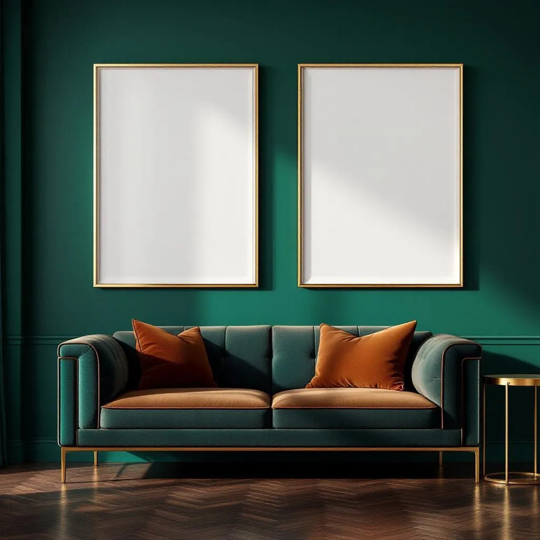 Art Deco High-Res Frame Mockup — Plain Square Frame Square 1:1 — Perspective View — #04567 | MockupBulk