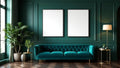 Art Deco Interior Frame Mockup — White Frame Landscape 11x14 — Perspective View — #04568 | MockupBulk