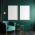 Art Deco High-Res Frame Mockup — Plain Square Frame Portrait 2:3 — Perspective View — #04570 | MockupBulk