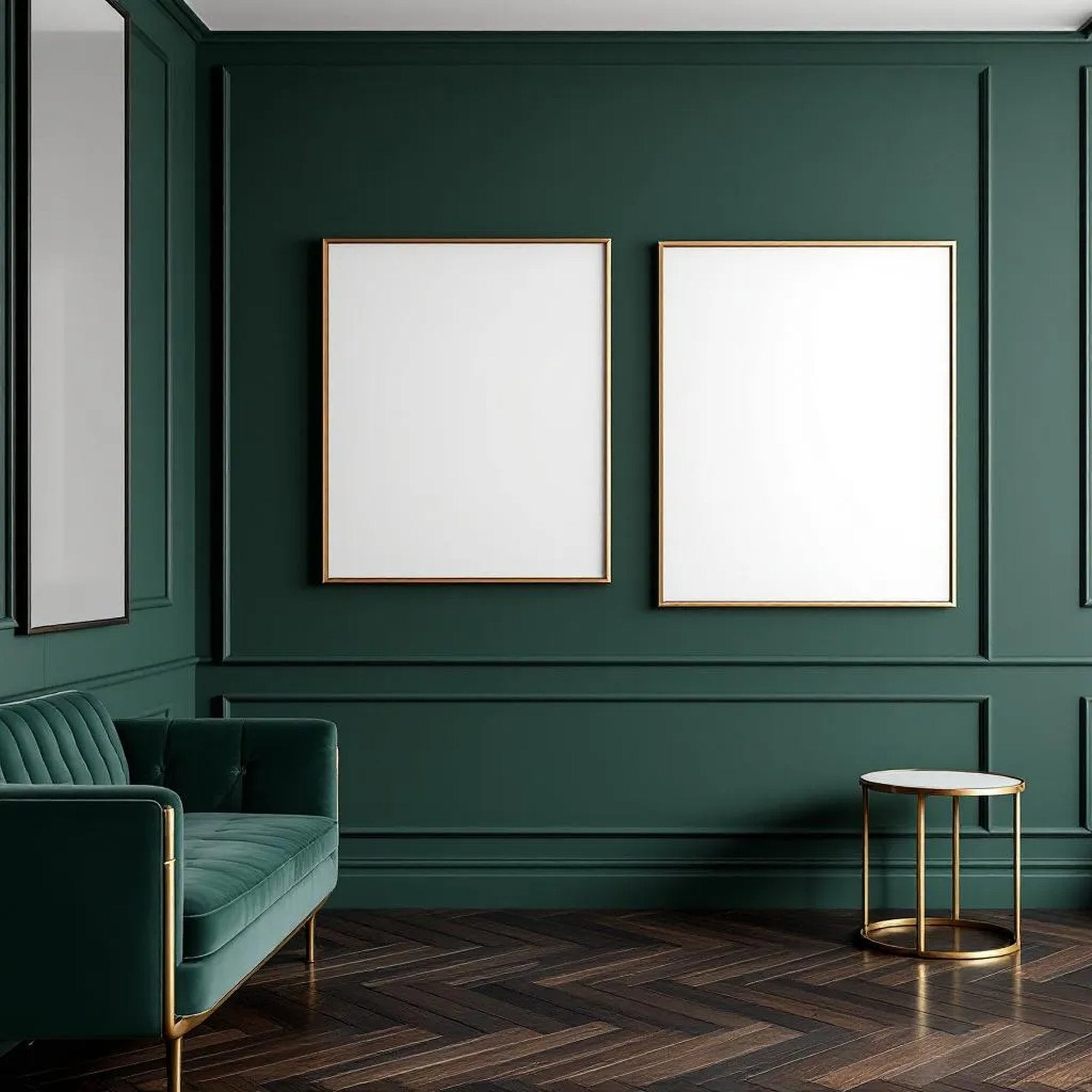 Art Deco Premium Interior Mockup — Plain Square Frame Portrait 4:5 — Perspective View — #04576 | MockupBulk