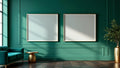 Art Deco Interior Frame Mockup — White Frame Square 1:1 — Perspective View — #04577 | MockupBulk