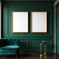 Art Deco Lifestyle Frame Mockup — Plain Square Frame Landscape 3:4 — Perspective View — #04579 | MockupBulk