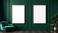 Art Deco Frame Display Mockup — Natural Oak Frame Portrait 2:3 — Perspective View — #04580 | MockupBulk