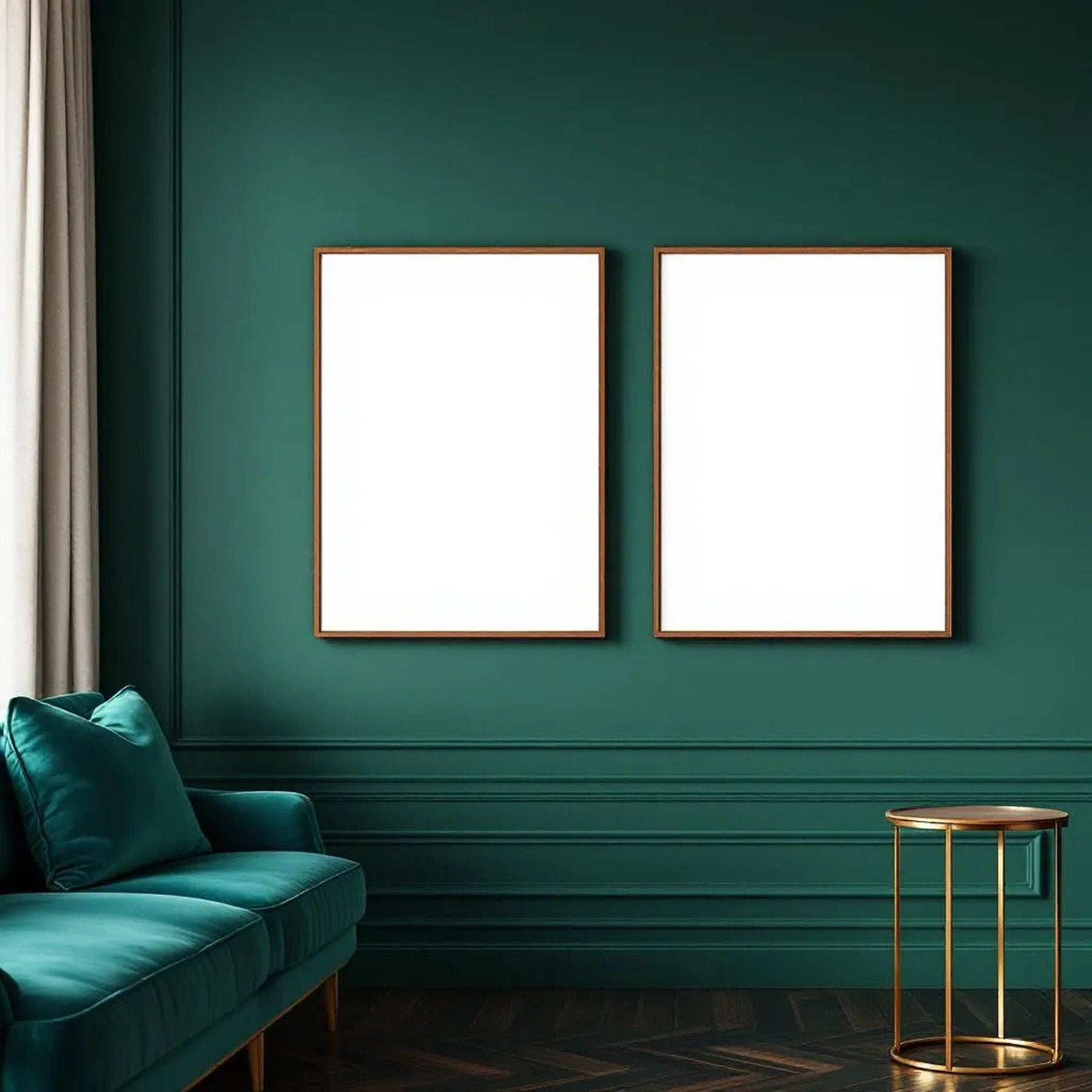 Art Deco Professional Frame Mockup — Plain Square Frame Landscape 3:4 — Perspective View — #04588 | MockupBulk