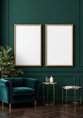 Art Deco High-Res Frame Mockup — Natural Oak Frame Portrait 2:3 — Perspective View — #04590 | MockupBulk