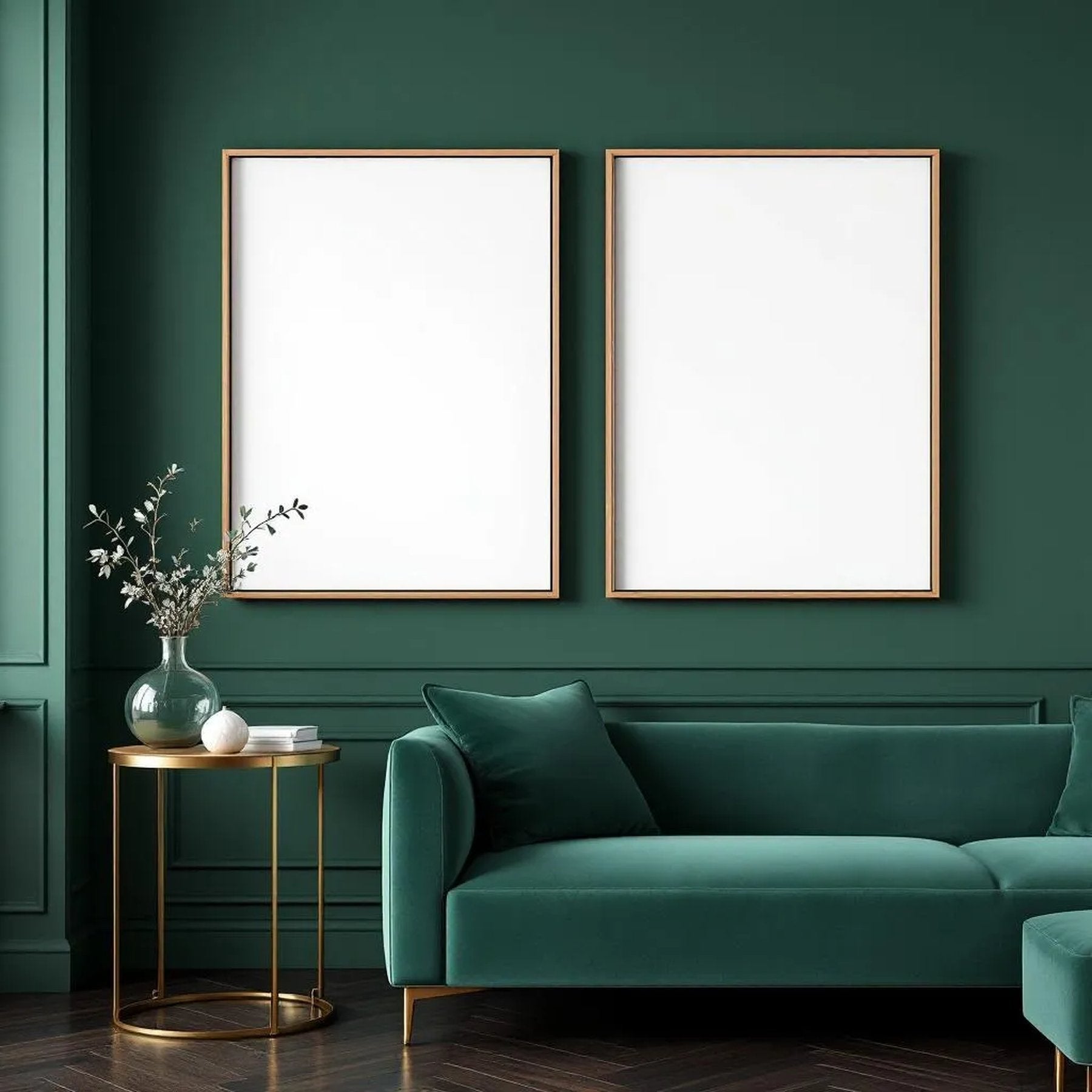 Art Deco Frame Display Mockup — Plain Square Frame A-Series (A4 / A3) — Perspective View — #04591 | MockupBulk