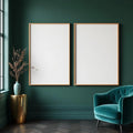 Art Deco Frame Display Mockup — Plain Square Frame Portrait 2:3 — Perspective View — #04594 | MockupBulk