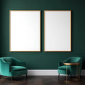 Art Deco High-Res Frame Mockup — Plain Square Frame Portrait 2:3 — Perspective View — #04597 | MockupBulk