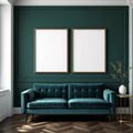 Art Deco Styled Room Mockup — Plain Square Frame Portrait 2:3 — Perspective View — #04600 | MockupBulk