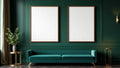 Art Deco High-Res Frame Mockup — Walnut Frame Landscape 11x14 — Perspective View — #04604 | MockupBulk