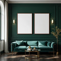 Art Deco Interior Frame Mockup — Plain Square Frame Portrait 2:3 — Perspective View — #04609 | MockupBulk