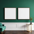 Art Deco Room Scene Mockup — Plain Square Frame Portrait 2:3 — Perspective View — #04618 | MockupBulk