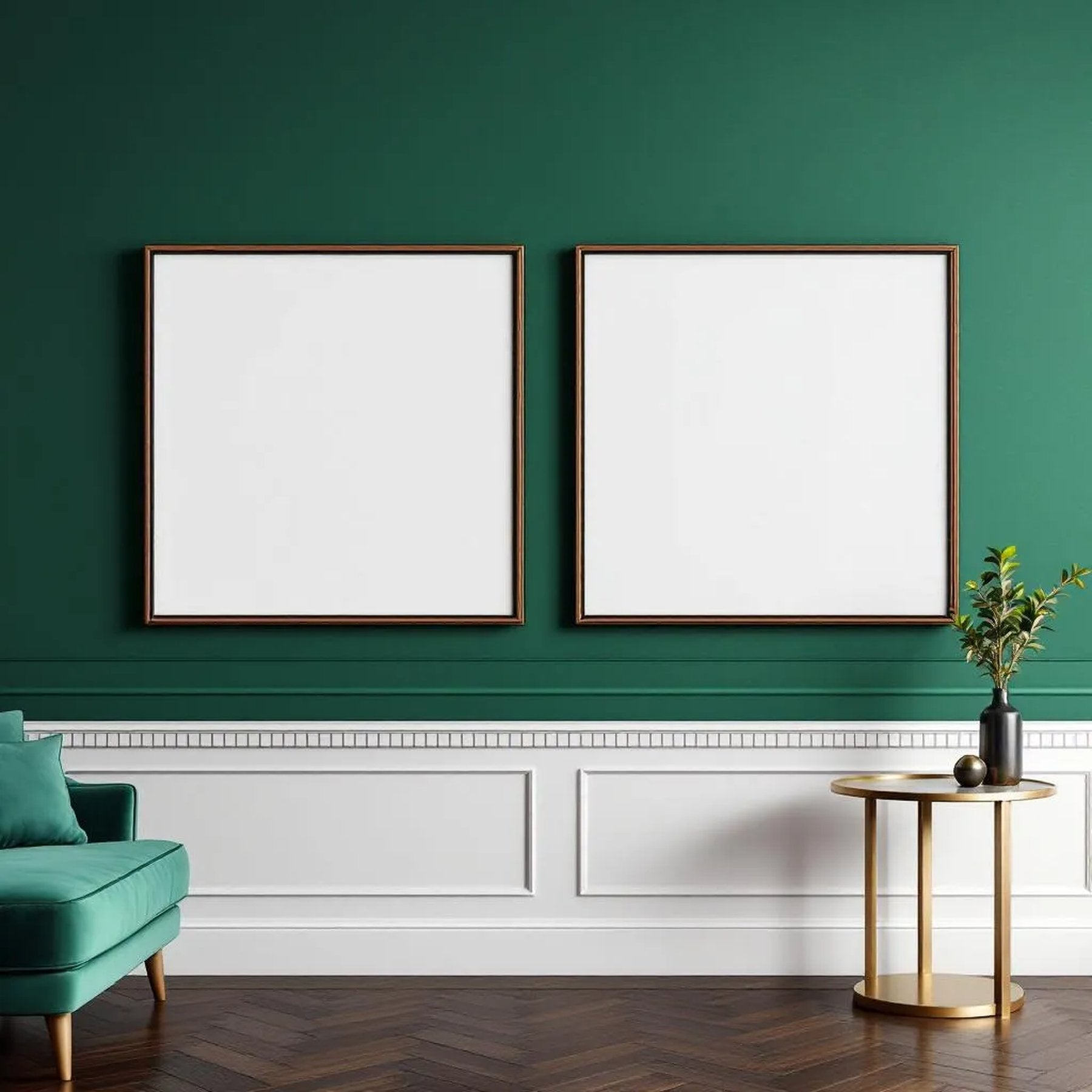 Art Deco Room Scene Mockup — Plain Square Frame Portrait 2:3 — Perspective View — #04618 | MockupBulk