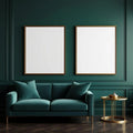 Art Deco Interior Frame Mockup — Plain Square Frame Portrait 4:5 — Perspective View — #04630 | MockupBulk