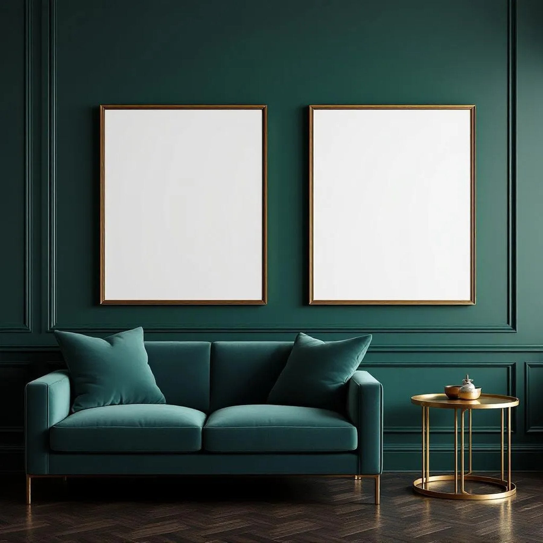 Art Deco Interior Frame Mockup — Plain Square Frame Portrait 4:5 — Perspective View — #04630 | MockupBulk