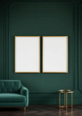 Art Deco Professional Frame Mockup — Gold Frame Portrait 2:3 — Perspective View — #04632 | MockupBulk