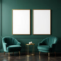 Art Deco High-Res Frame Mockup — Plain Square Frame A-Series (A4 / A3) — Perspective View — #04633 | MockupBulk