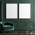 Art Deco Lifestyle Frame Mockup — Plain Square Frame Landscape 3:4 — Perspective View — #04642 | MockupBulk