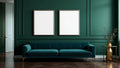 Art Deco Styled Room Mockup — Silver Frame Portrait 4:5 — Perspective View — #04643 | MockupBulk