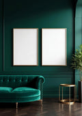 Art Deco Interior Frame Mockup — Silver Frame Portrait 2:3 — Perspective View — #04656 | MockupBulk