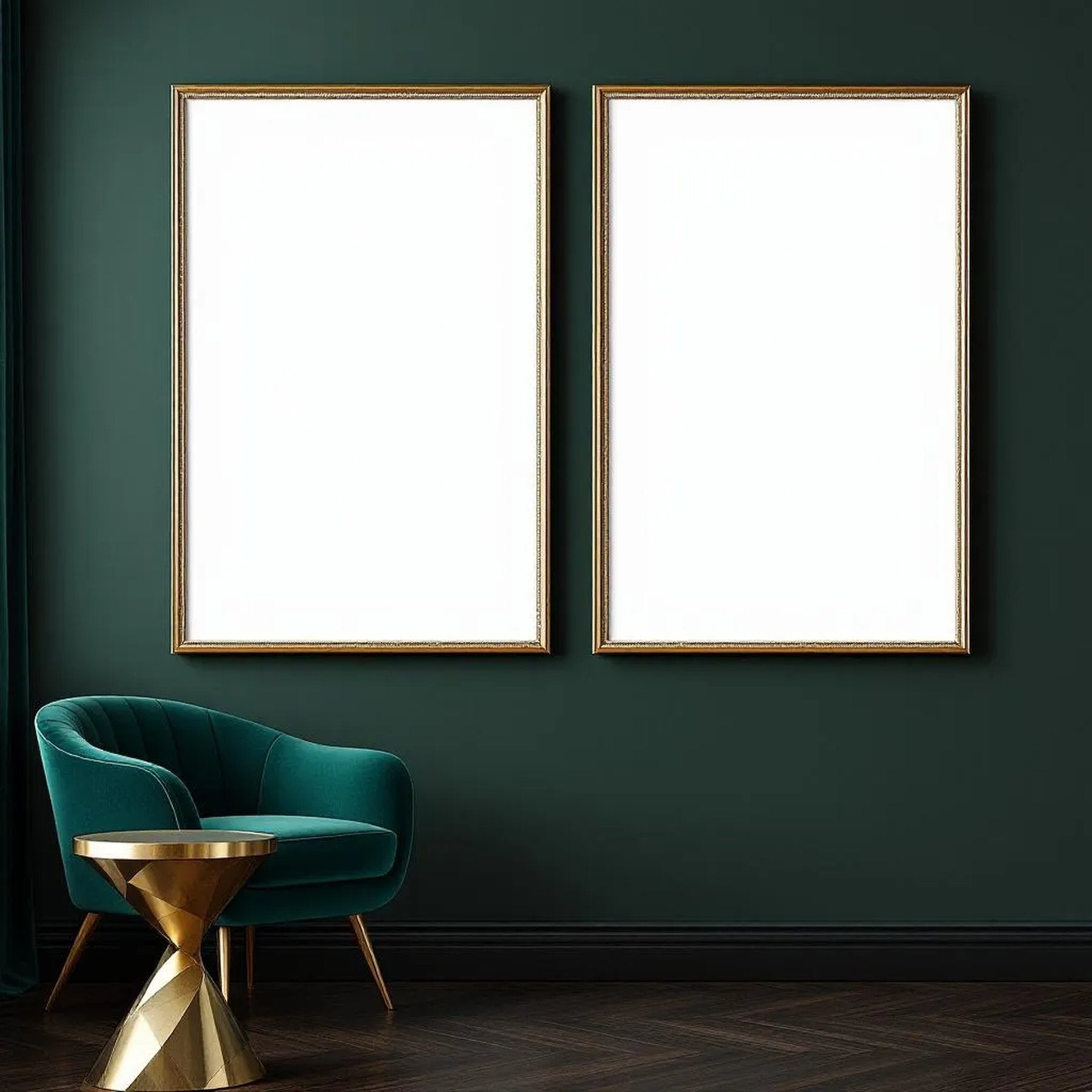 Art Deco Lifestyle Frame Mockup — Plain Square Frame Portrait 2:3 — Perspective View — #04657 | MockupBulk