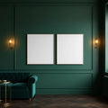 Art Deco Frame Display Mockup — Plain Square Frame Portrait 4:5 — Perspective View — #04660 | MockupBulk