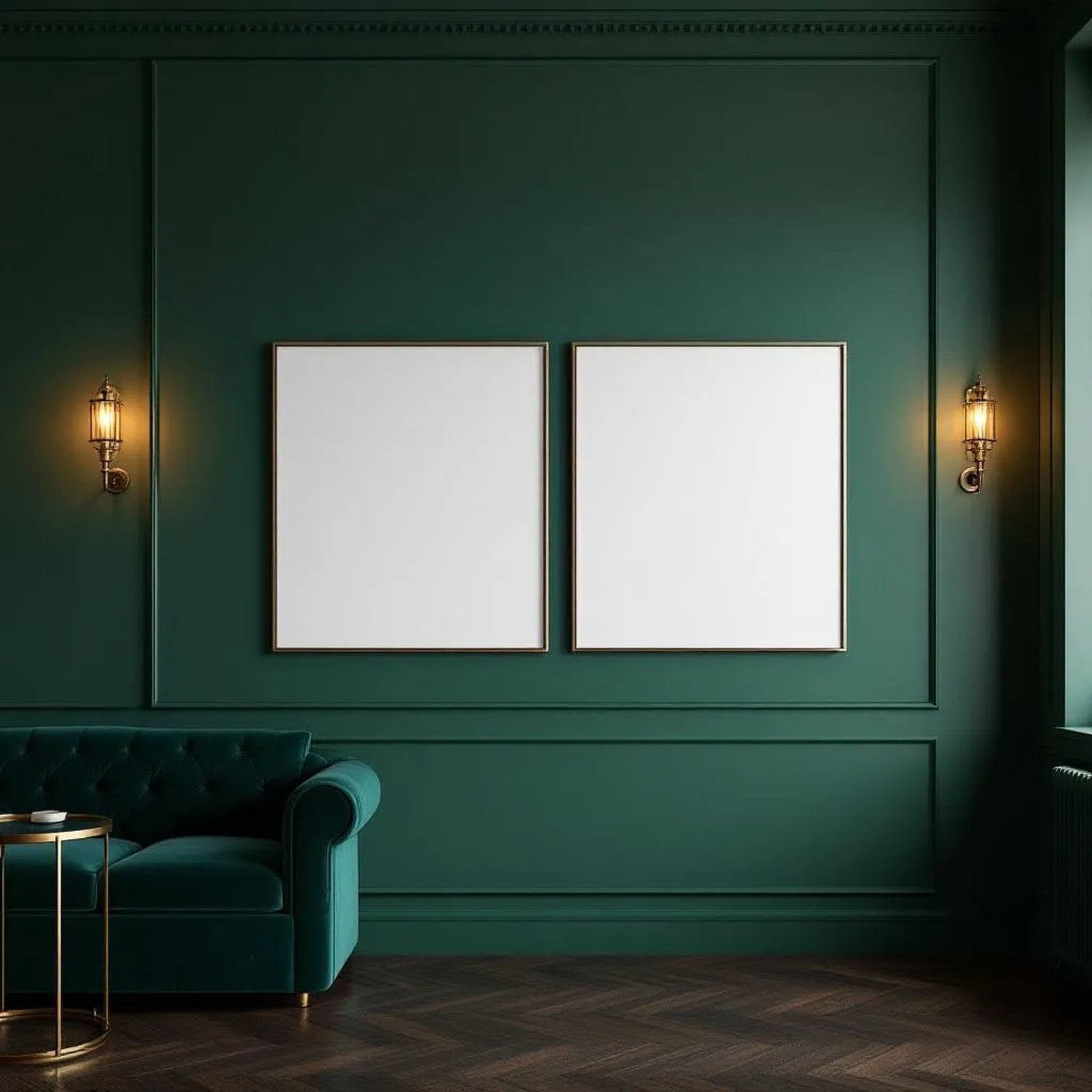 Art Deco Frame Display Mockup — Plain Square Frame Portrait 4:5 — Perspective View — #04660 | MockupBulk