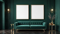 Art Deco Premium Interior Mockup — Silver Frame Portrait 4:5 — Perspective View — #04661 | MockupBulk