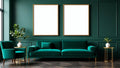 Art Deco Wall Art Mockup — Raw Pine Frame Portrait 4:5 — Perspective View — #04664 | MockupBulk