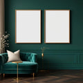Art Deco Frame Display Mockup — Plain Square Frame Landscape 3:4 — Perspective View — #04669 | MockupBulk