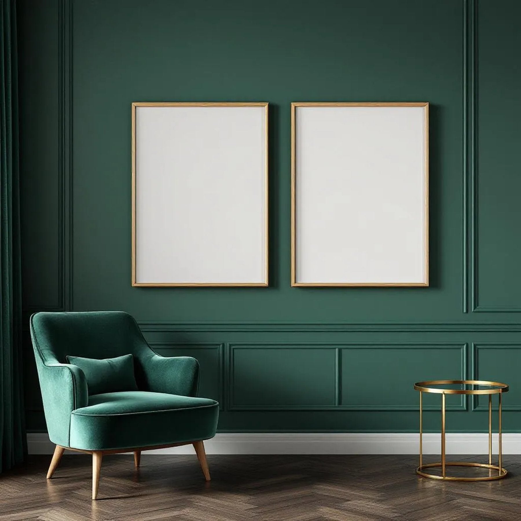 Art Deco Professional Frame Mockup — Plain Square Frame Square 1:1 — Perspective View — #04678 | MockupBulk