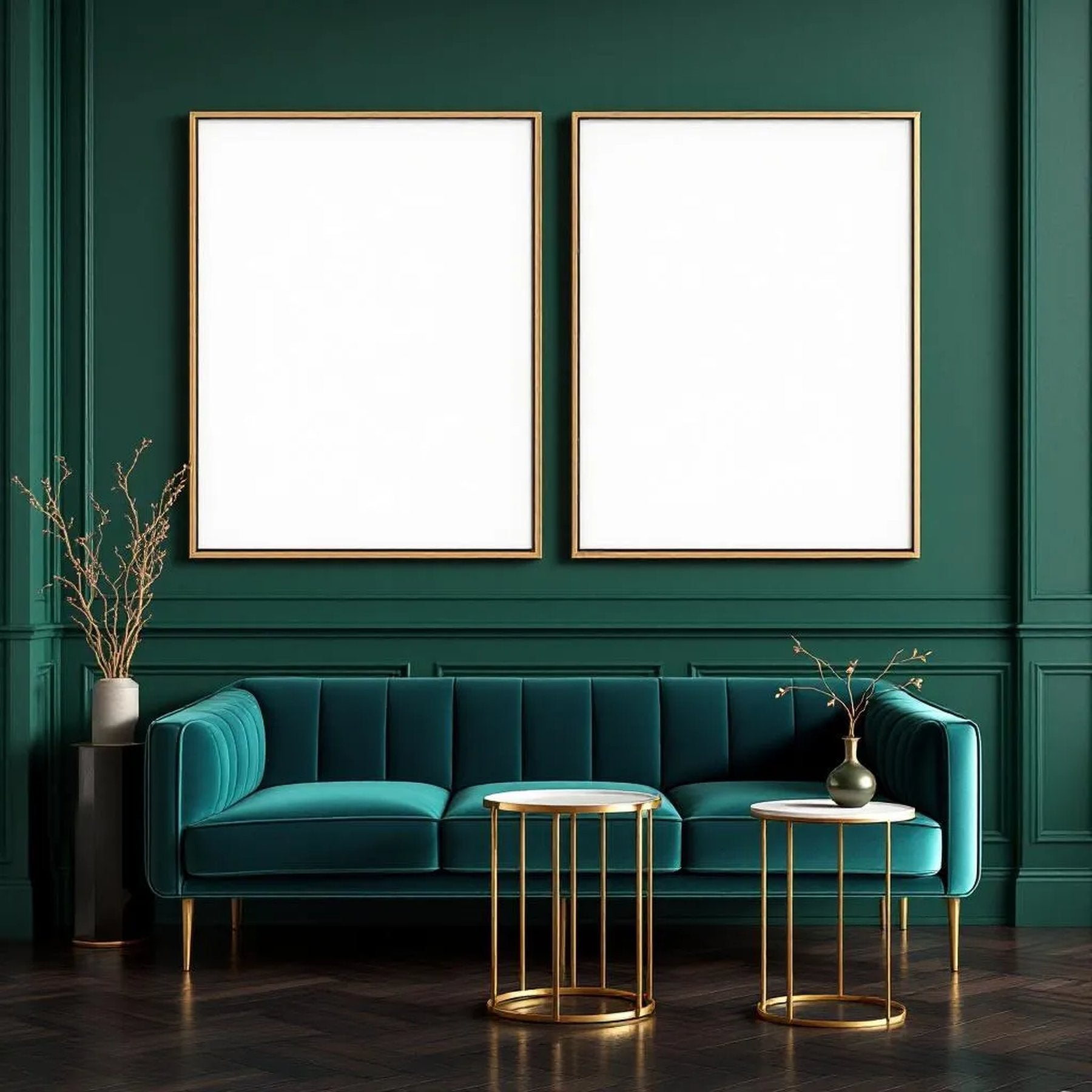 Art Deco Lifestyle Frame Mockup — Plain Square Frame Portrait 2:3 — Perspective View — #04681 | MockupBulk