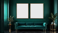 Art Deco Wall Art Mockup — Raw Pine Frame Portrait 4:5 — Perspective View — #04682 | MockupBulk