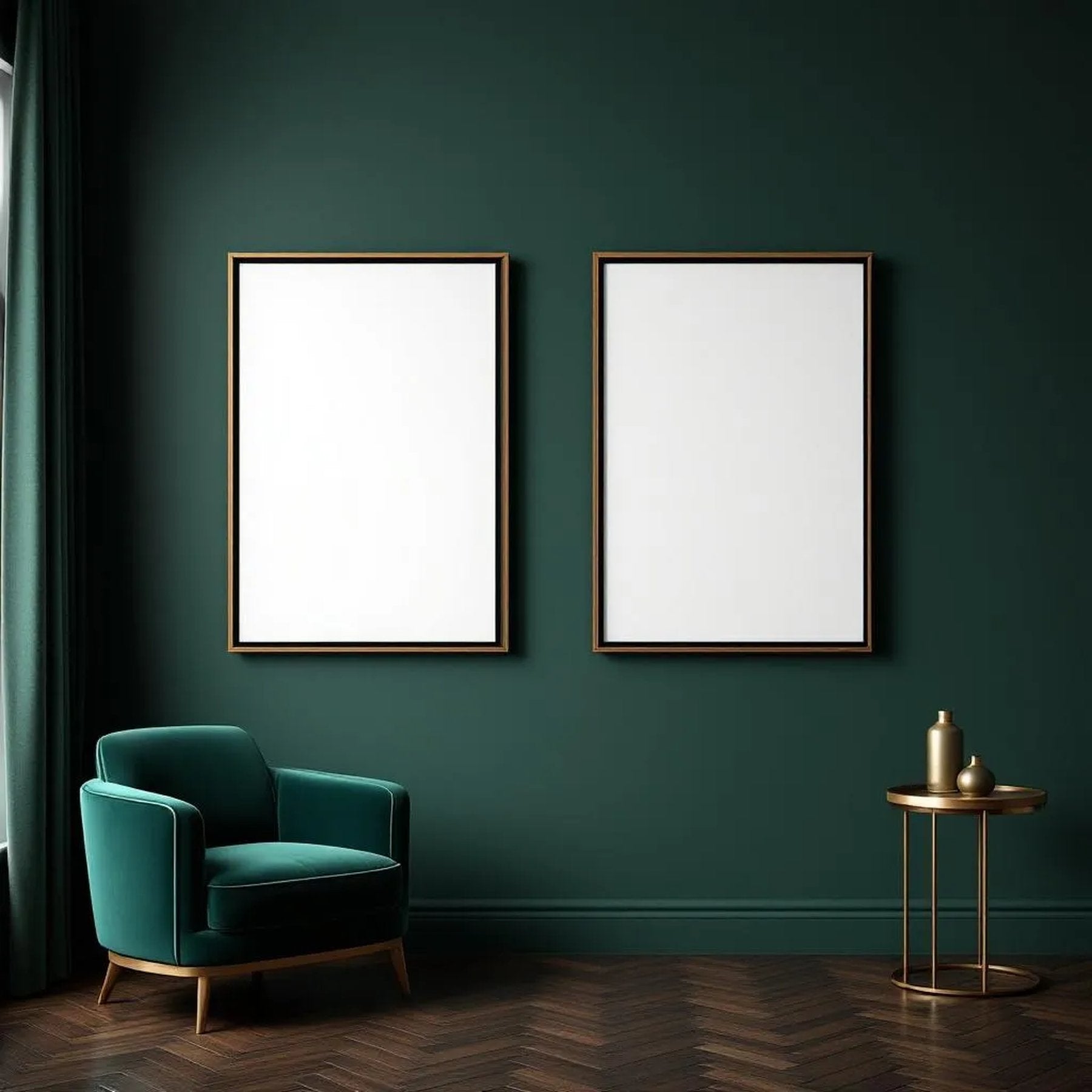 Art Deco High-Res Frame Mockup — Plain Square Frame Portrait 2:3 — Perspective View — #04684 | MockupBulk