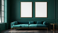 Art Deco Wall Art Mockup — Espresso Frame Landscape 3:4 — Perspective View — #04688 | MockupBulk