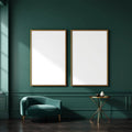Art Deco Professional Frame Mockup — Plain Square Frame Portrait 2:3 — Perspective View — #04690 | MockupBulk
