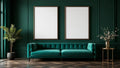 Art Deco Styled Room Mockup — Espresso Frame A-Series (A4 / A3) — Perspective View — #04691 | MockupBulk