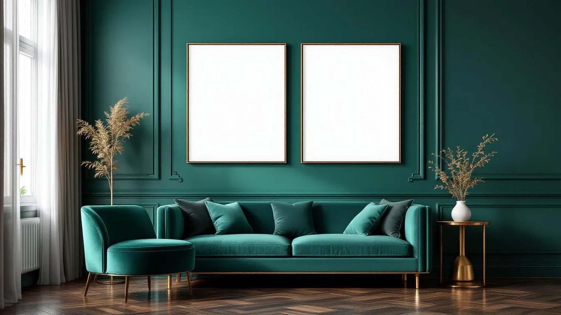 Art Deco Professional Frame Mockup — Espresso Frame Portrait 4:5 — Perspective View — #04694 | MockupBulk