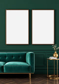 Art Deco Room Scene Mockup — Espresso Frame Portrait 2:3 — Perspective View — #04701 | MockupBulk