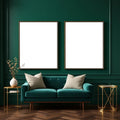 Art Deco Interior Frame Mockup — Plain Square Frame Portrait 4:5 — Perspective View — #04702 | MockupBulk