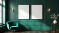 Art Deco Frame Display Mockup — Espresso Frame Square 1:1 — Perspective View — #04703 | MockupBulk