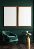 Art Deco Lifestyle Frame Mockup — Espresso Frame Portrait 2:3 — Perspective View — #04704 | MockupBulk
