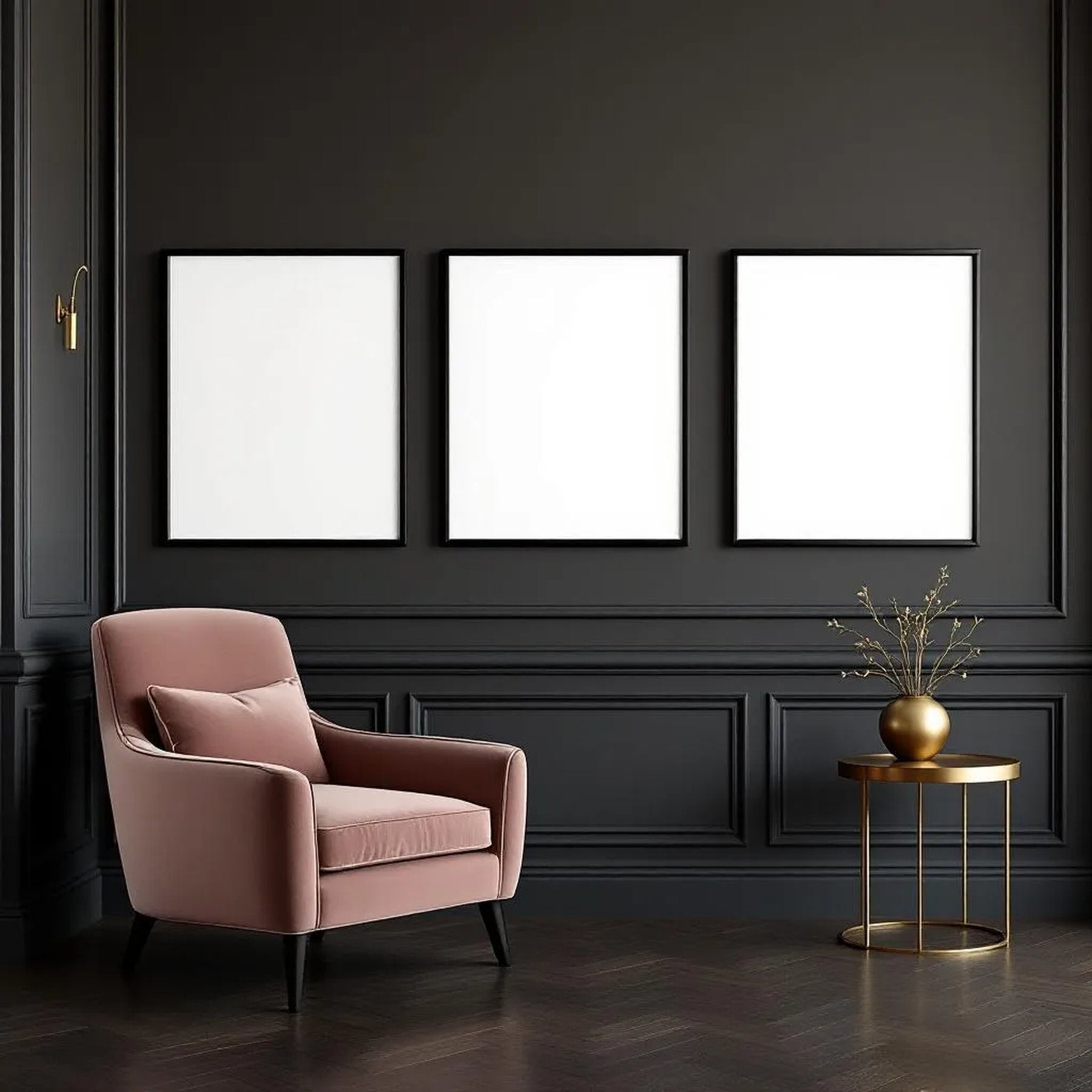 Art Deco Professional Frame Mockup — Plain Square Frame Portrait 4:5 — Perspective View — #02056 | MockupBulk